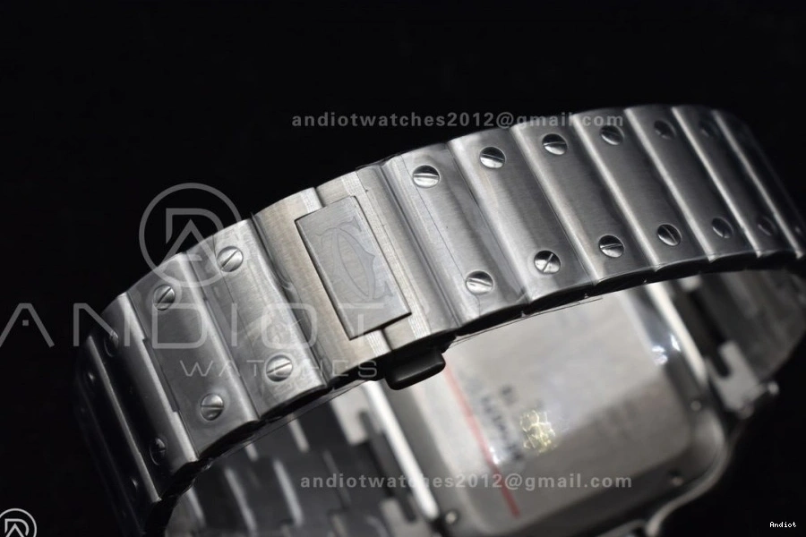 MIYOTA Black de Best SS 1:1 Santos Edition Dial on Cartier BVF SS Gray Bracelet 40mm Bezel 9015 0401